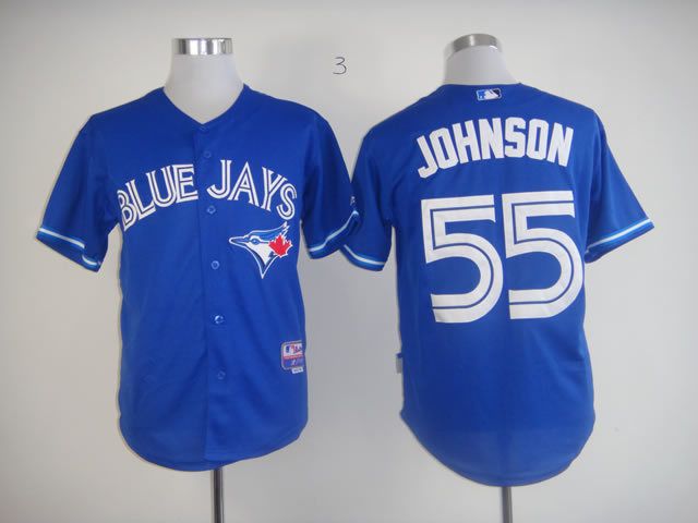 Men Toronto Blue Jays #55 Johnson Blue MLB Jerseys